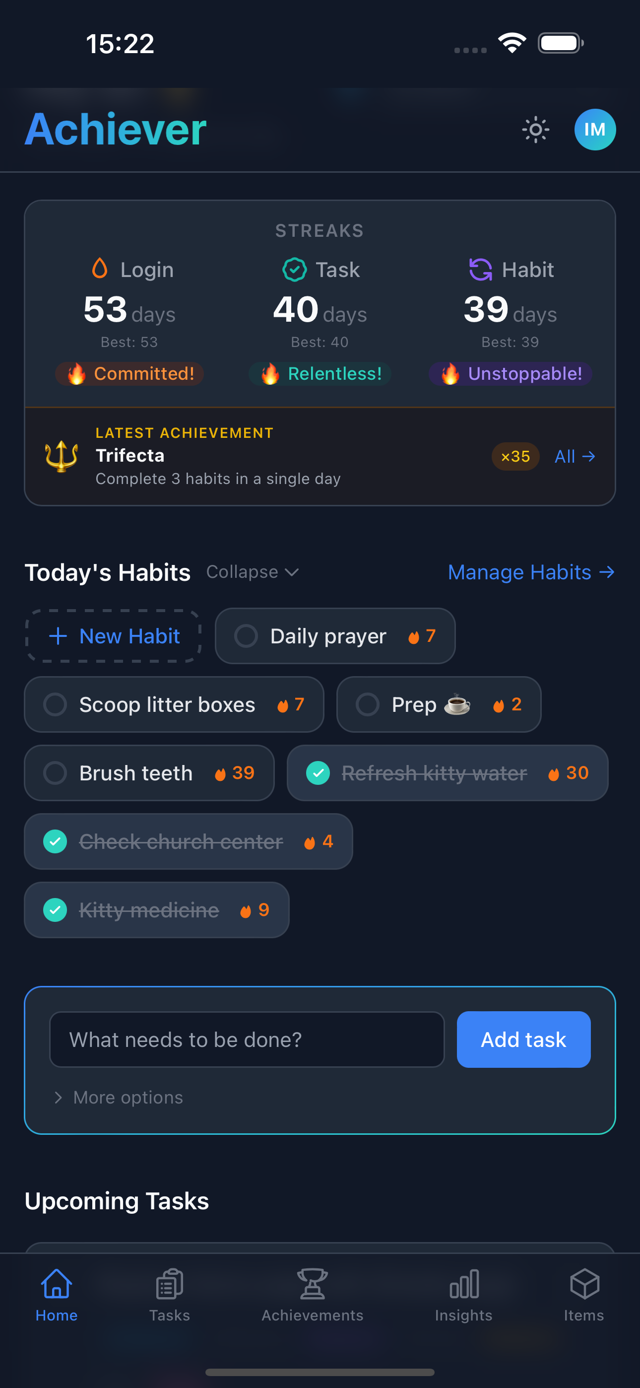 Daily habits on home
